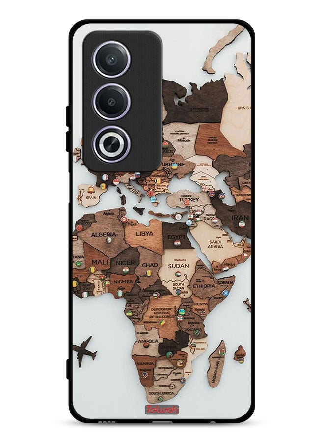Tolwak Oppo A3 Pro 5G Protective Case Cover World Map Art - Image 1