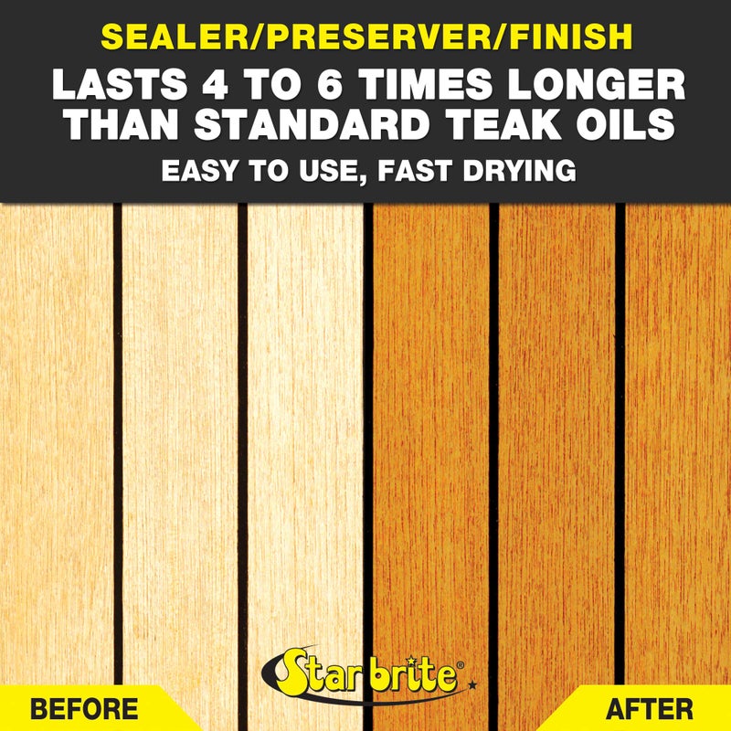 STAR BRITE Premium Golden Teak Oil 16 Oz- Sealer, Preserver, & Finish for Outdoor Teak & Other Fine Woods (085116PW) - Image 3