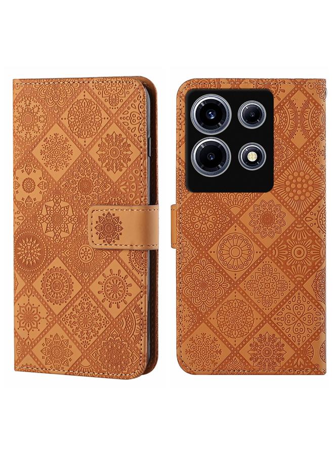 اس-توب جراب لهاتف Infinix Note 30 VIP مصنوع من الجلد المنقوش بنمط عرقي - Image 1