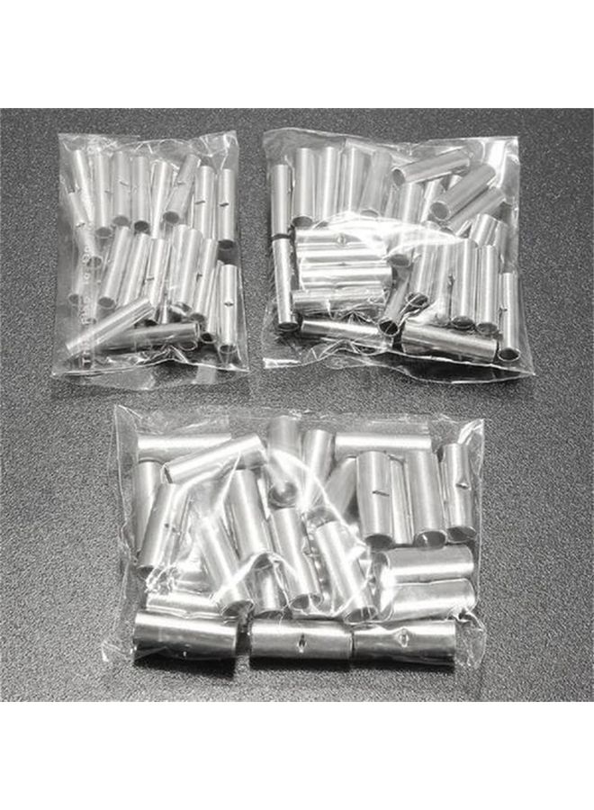 وصلات نحاسية نقية غير معزولة للتوصيل بالضغط 100 قطعة بلون فضي 12-10AWG - Image 3