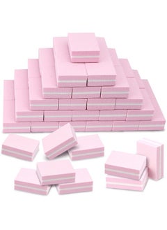 Salvmary Mini Nail Buffer Blocks, 100/180 Grit Sponge Buffing Sanding Block File Manicure Tools Bulk 50Pcs (Pink)  - Image 2