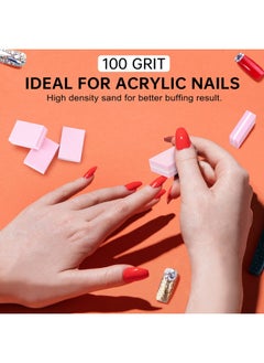 Salvmary Mini Nail Buffer Blocks, 100/180 Grit Sponge Buffing Sanding Block File Manicure Tools Bulk 50Pcs (Pink)  - Image 5