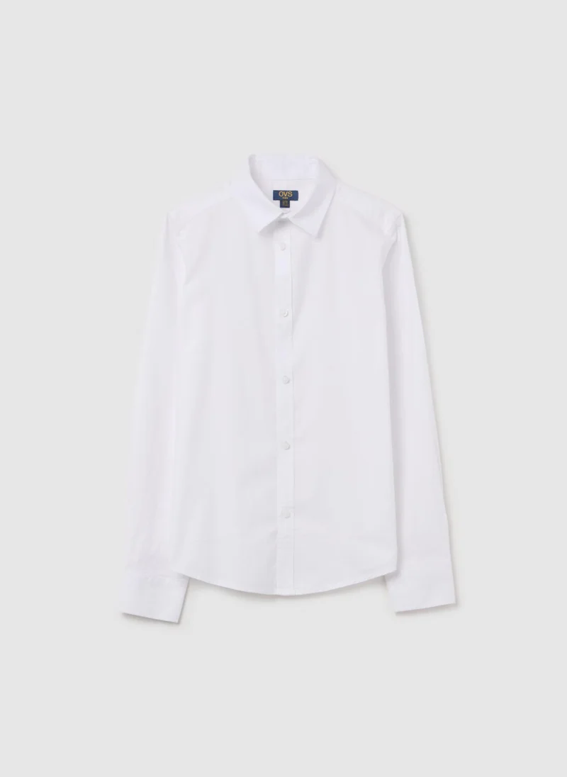 Ovs Shirt In Solid Colour Cotton