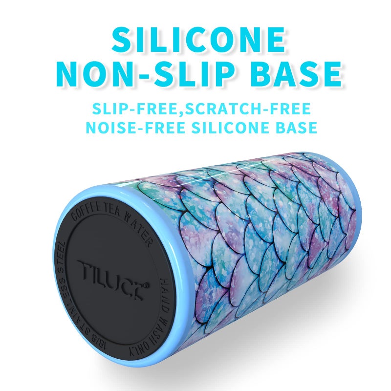 TILUCK Skinny Can Cooler for Slim Beer & Hard Seltzer, Stainless Steel, Doucle-Walled Stainless Steel Insulated Slim Cans, Standard 12 oz (Fish Scales-NEW) - Image 4