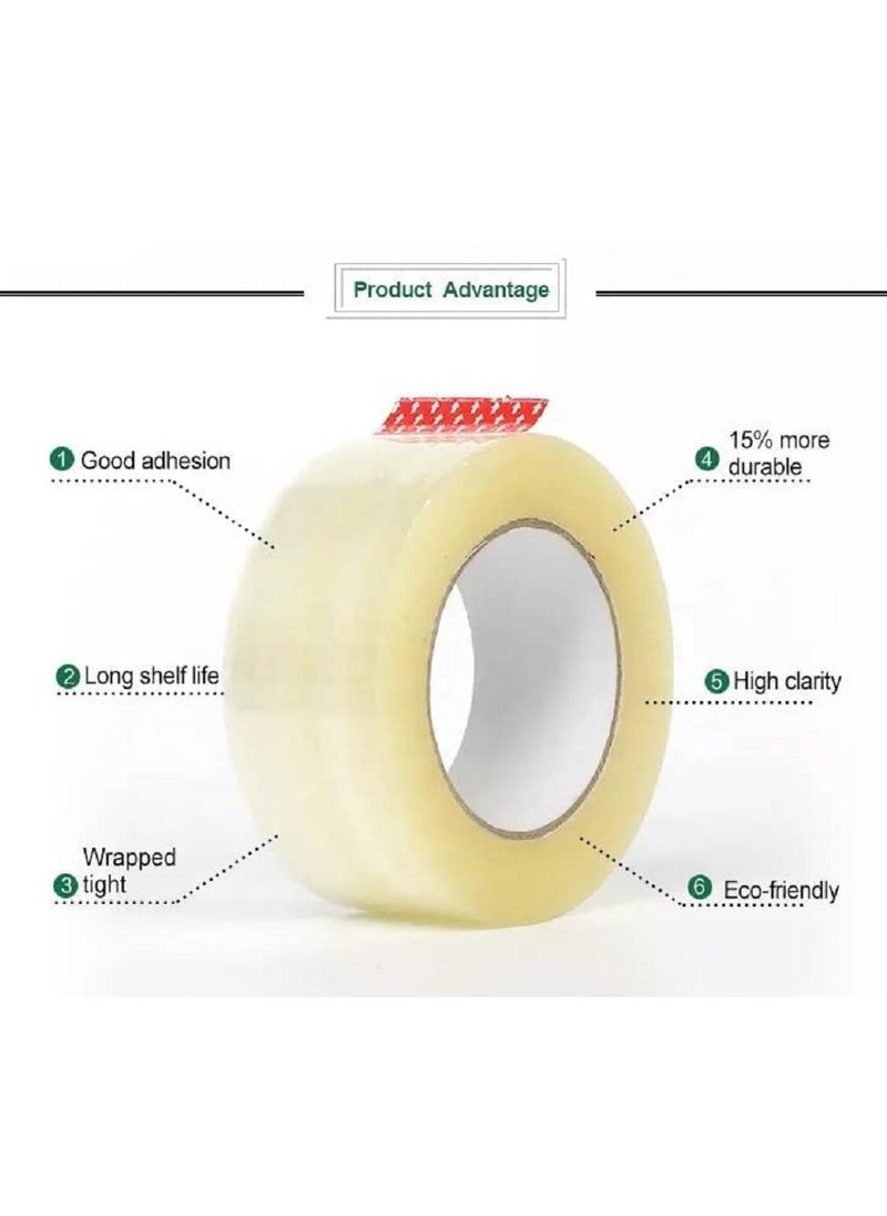 Generic - Pack of 6 Clear Packaging Tape 2 x 100 Yards, Perfect for Multi-Use, Off-White in Color, Designed to Effectively and Elegantly Protect and Wrap Various Items. - Image 1