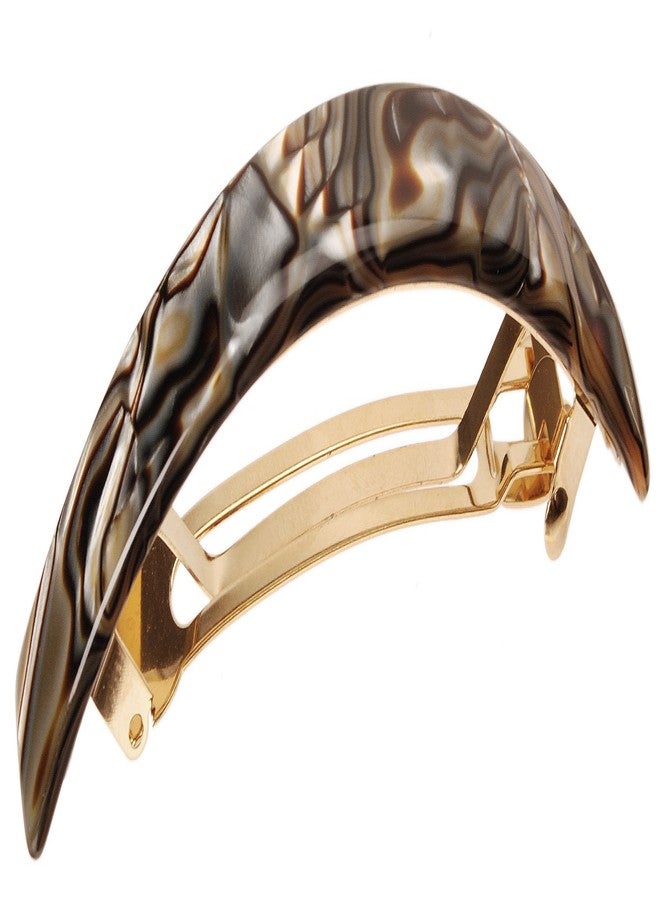 France Luxe Narrow Rectangle Volume Barrette - Onyx - Image 1