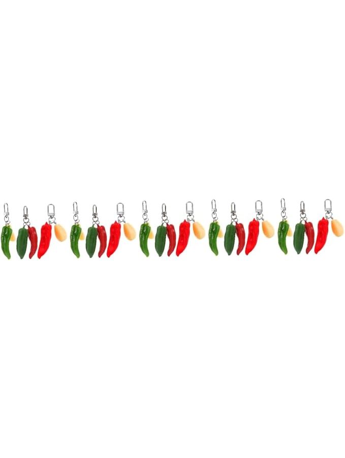 5 Pack Red Chili Keychain Key Ring Car Key Holder Bag Hanging Ornament - Image 1