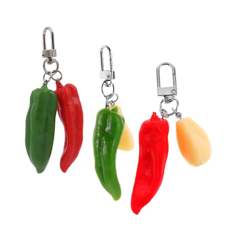 5 Pack Red Chili Keychain Key Ring Car Key Holder Bag Hanging Ornament - Image 4