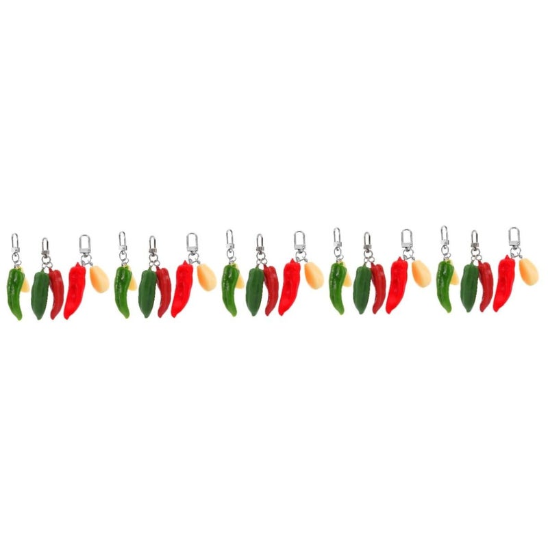 5 Pack Red Chili Keychain Key Ring Car Key Holder Bag Hanging Ornament - Image 2