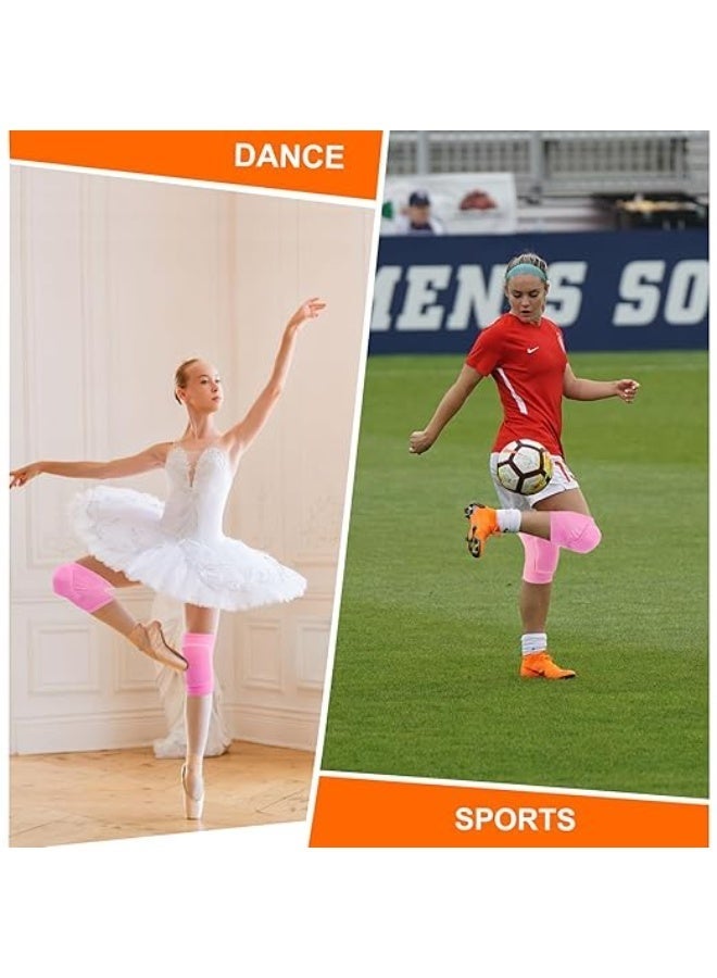 1 Pair Versatile Knee Pads Soft Breathable Knee Pads for Men Women Kids Knees Protective, Knee Brace for Volleyball Football Dance Yoga Tennis Running Cycling Workout Climbing（Pink,M) - Image 4