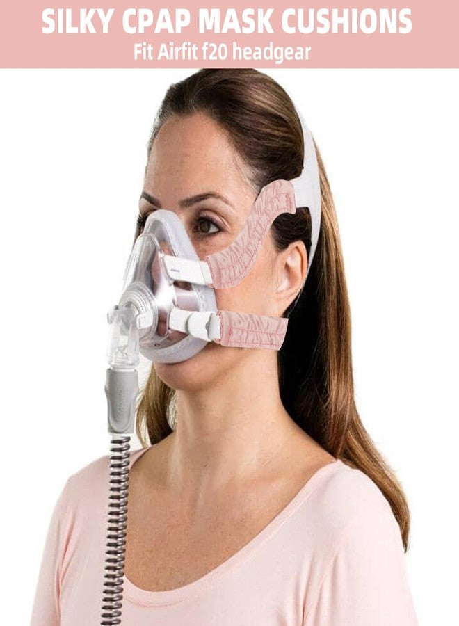JDVBDNK قطع من أغطية حزام قناع جهاز التنفس CPAP المصنوعة من الساتان، أغطية حزام مريحة لجهاز التنفس CPAP، وسائد قناع CPAP حريرية تناسب غطاء الرأس Airfit f20، واقي شعر مضاد للتجاعيد لجهاز التنفس CPAP لتقليل العلامات الحمراء (وردي) - Image 5