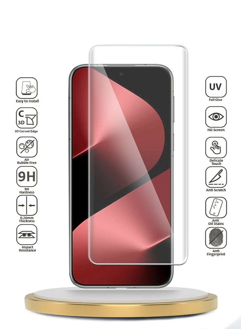 Wtech Huawei Pura 80 Ultra 5G 2025 Premium Curved Edges UV Full Glue Full Cover Tempered Glass Screen Protector (MSGUCN) - Clear - Image 2