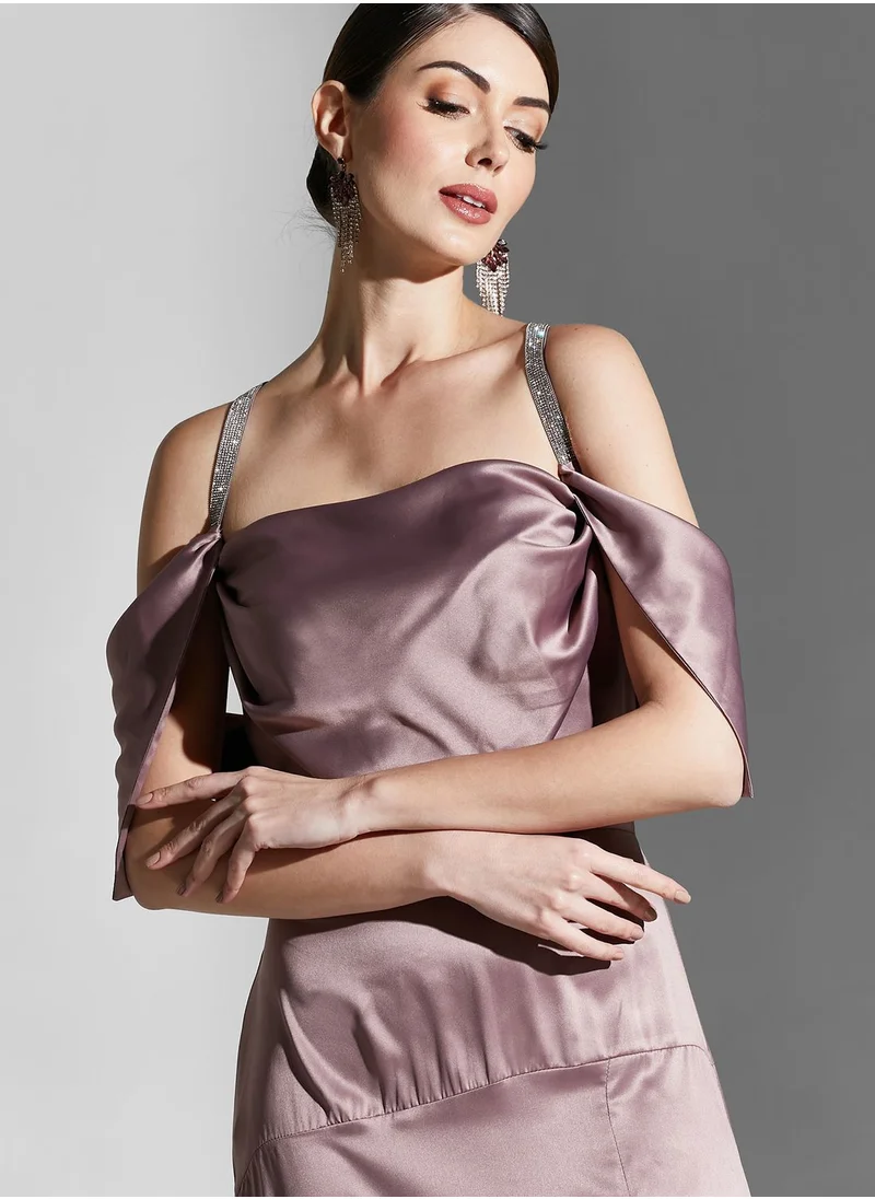 Namshi x Zena Louay Cowl Neck Detail Dress