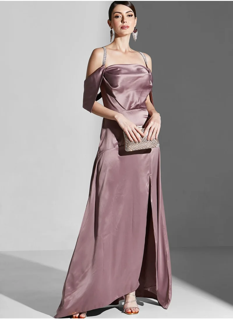 Namshi x Zena Louay Cowl Neck Detail Dress