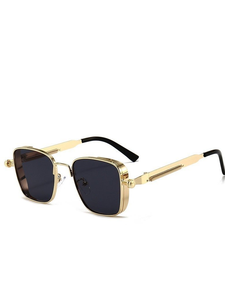 Retro Cool Steampunk Glasses Square Metal Frame Fashion Glasses For Men Women Outdoor Sports - Image 1