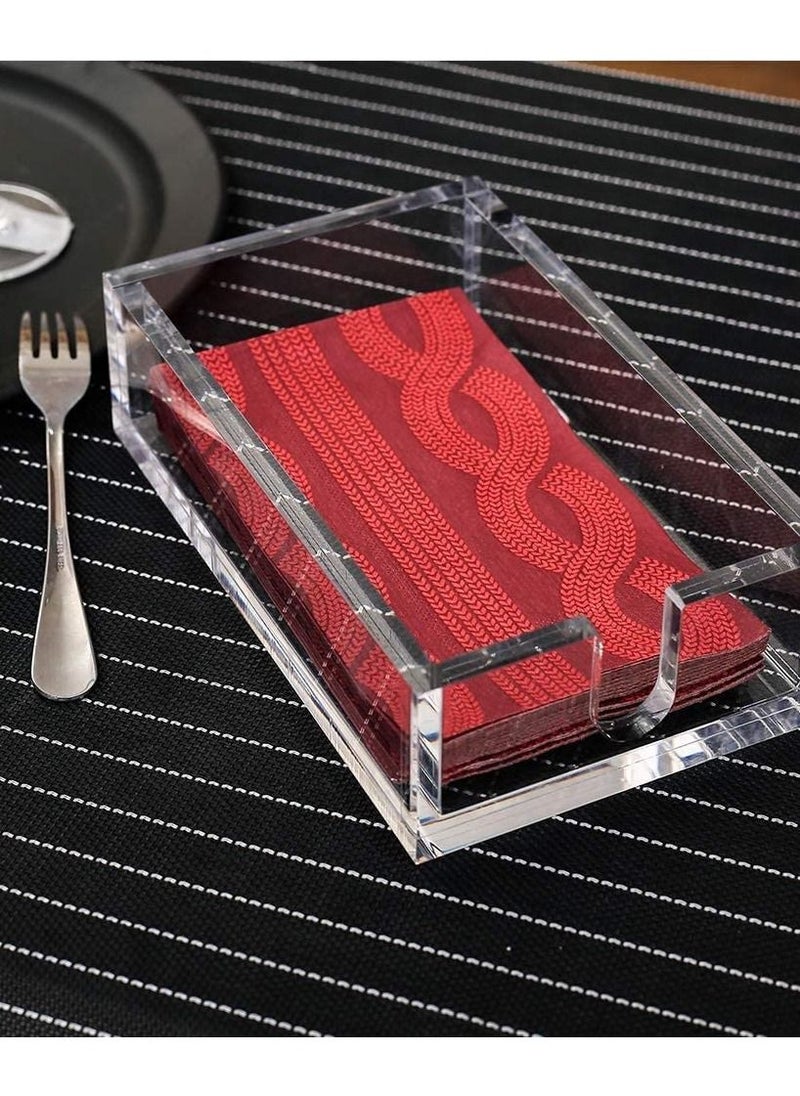 Eworld Acrylic Napkin Holder Table top Tissue Dispenser Tray for Bathroom and Kitchen  - Image 2