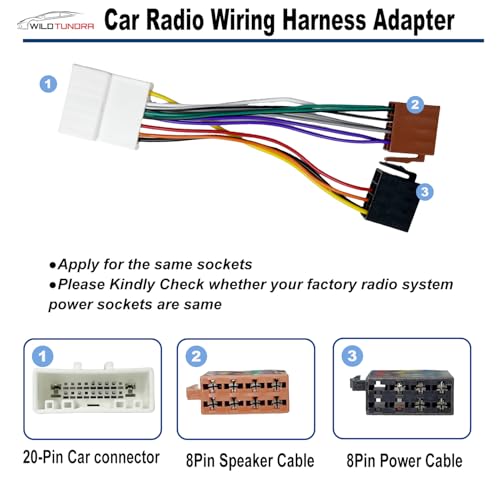 WildTundra 16Pin Aftermarket Stereo Wiring Harness for Nissan 2007-2020 Subaru 2008-2015, 8Pin+8Pin Android Car Radio Harness Adapter for Altima Frontier Forester Outback Car Radio Stereo Wiring Harness - Image 3