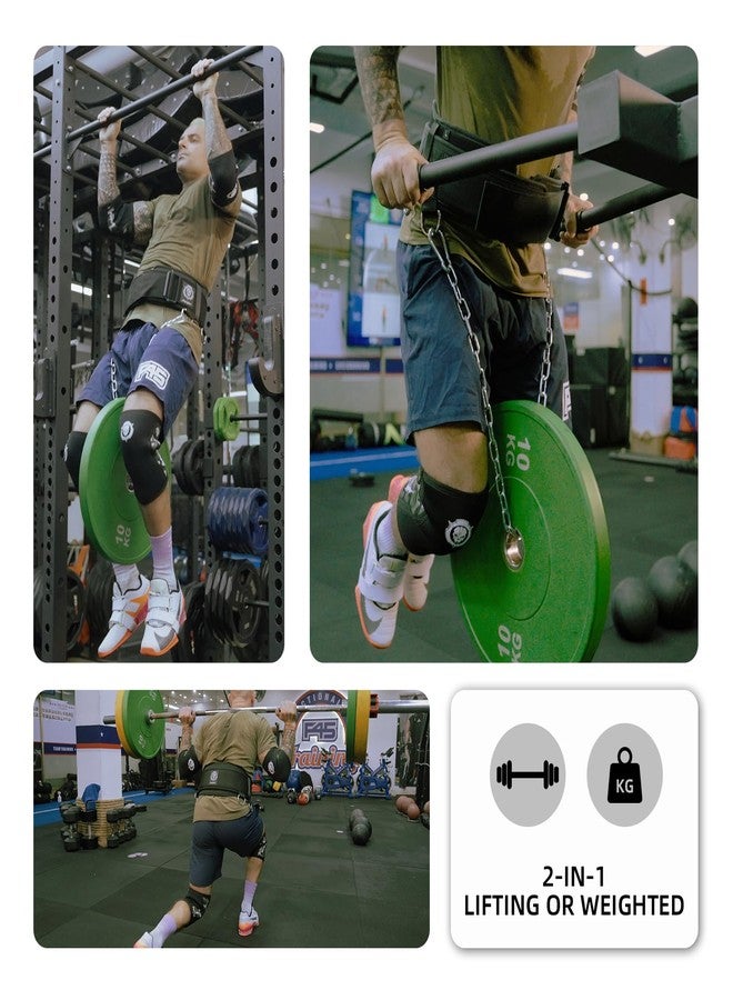 حزام رفع أثقال وحزام تمارين غطس 2 في 1 مع سلسلة لتدريبات إضافية بالأوزان، ورفع الأثقال، والقرفصاء، والرفعة الميتة، ورفع الأثقال للرجال والنساء (مقاس كبير) - Image 5
