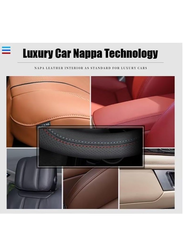 GUDOO Leather Car Steering Wheel Cover New Nappa Comfortable Non-Slip Sport Style Universal 15 Inches Black  - Image 2