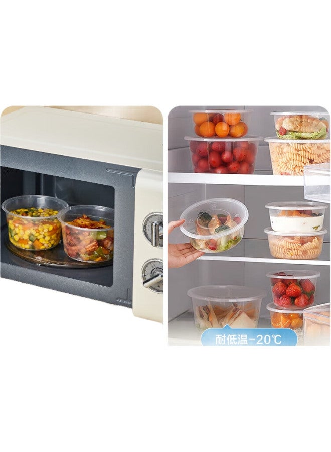 JD.com Jd Jingzao Disposable Food Containers, Takeout Boxes, Food-Grade, Microwave-Safe, Round With Lids, Plastic Bowls, 500Ml [15 Sets] - Image 2