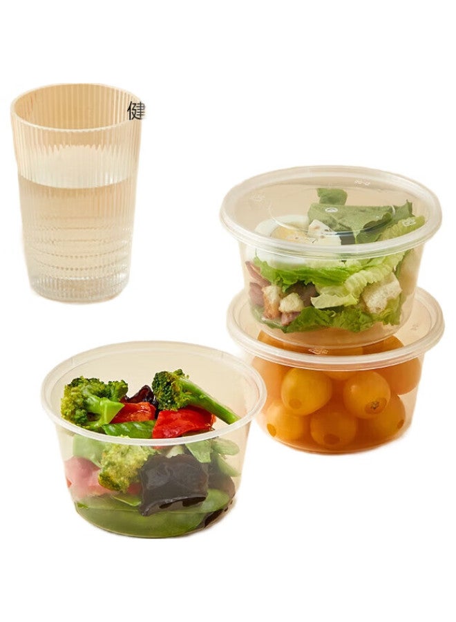 JD.com Jd Jingzao Disposable Food Containers, Takeout Boxes, Food-Grade, Microwave-Safe, Round With Lids, Plastic Bowls, 500Ml [15 Sets] - Image 3