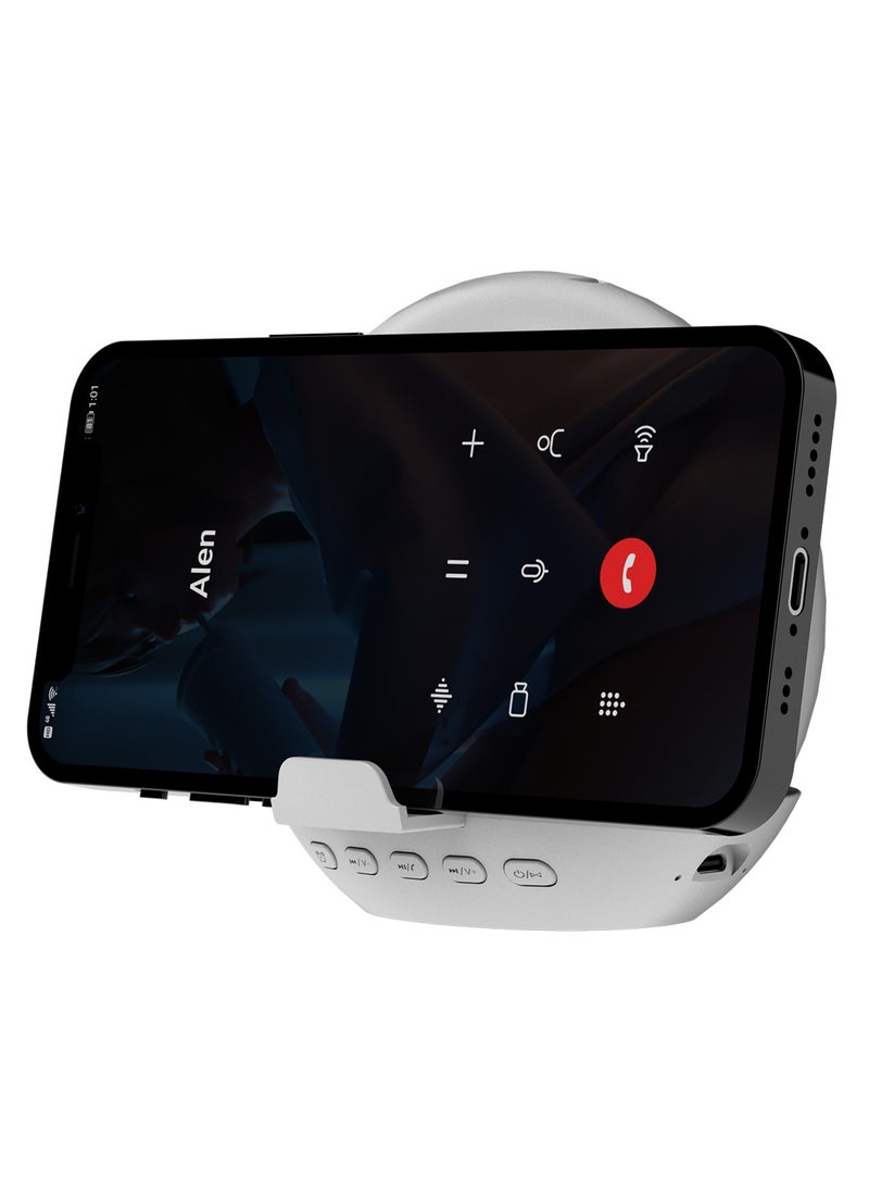 ساعة منبه لغرفة النوم/المكتب، ساعة رقمية مع مكبر صوت بلوتوث، ساعة منبه صغيرة للبالغين/المراهقين ذوي النوم الثقيل مع منبهين مزدوجين، شاشة LED مرآة، اتصال بدون استخدام اليدين. (تنسيق 12 ساعة) - Image 2