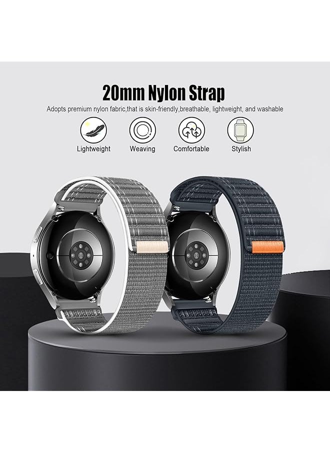 erorex Compatible With Samsung Galaxy Watch 7 6 5 4 Fe Band 40Mm 44Mm Galaxy Watch 6 4 Classic Galaxy Watch 5 Pro Sport Strap Vivoactive 5 3 Venu 2 Plus Loop 20Mm Nylon Strap Women Men Dark Blue  - Image 3