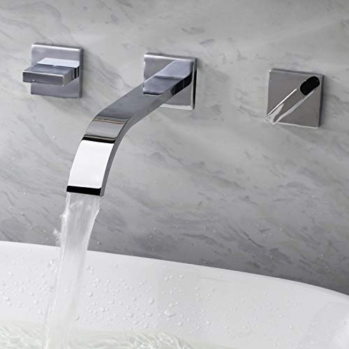 Lightinthebox Two Handle Widespread Flexble Wall Mounted Bathroom Vessel Sink Lavatory Faucet Chrome Finish Spout Bathtub Mixer Taps Bath Shower FaucetsShower System Widespread Waterfall Faucets - Image 2