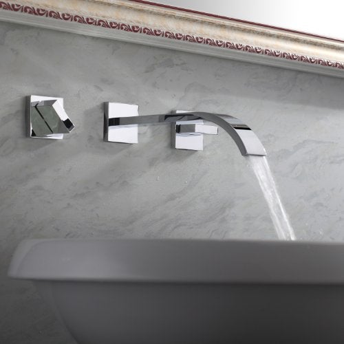 Lightinthebox Two Handle Widespread Flexble Wall Mounted Bathroom Vessel Sink Lavatory Faucet Chrome Finish Spout Bathtub Mixer Taps Bath Shower FaucetsShower System Widespread Waterfall Faucets - Image 4