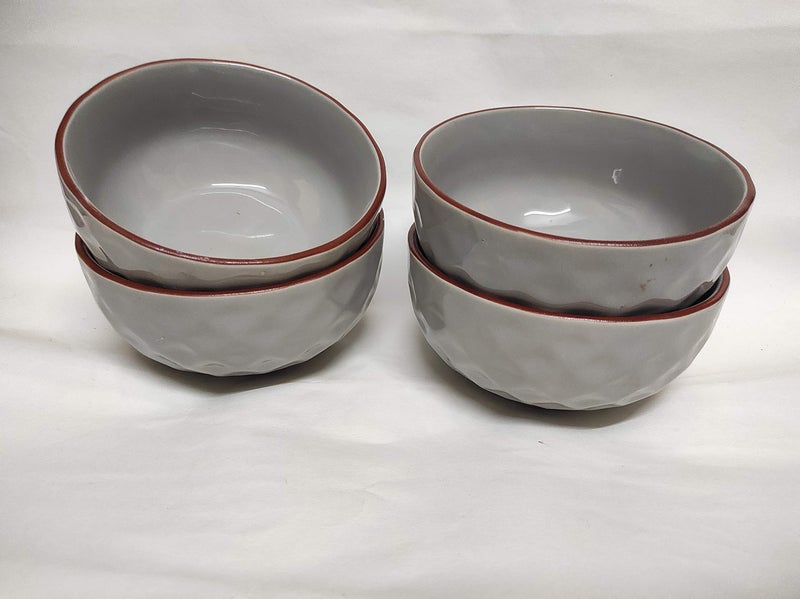 Separate Way Ceramic Japanese Soup Bowl (Light Grey) - 4 Bowls - Image 2