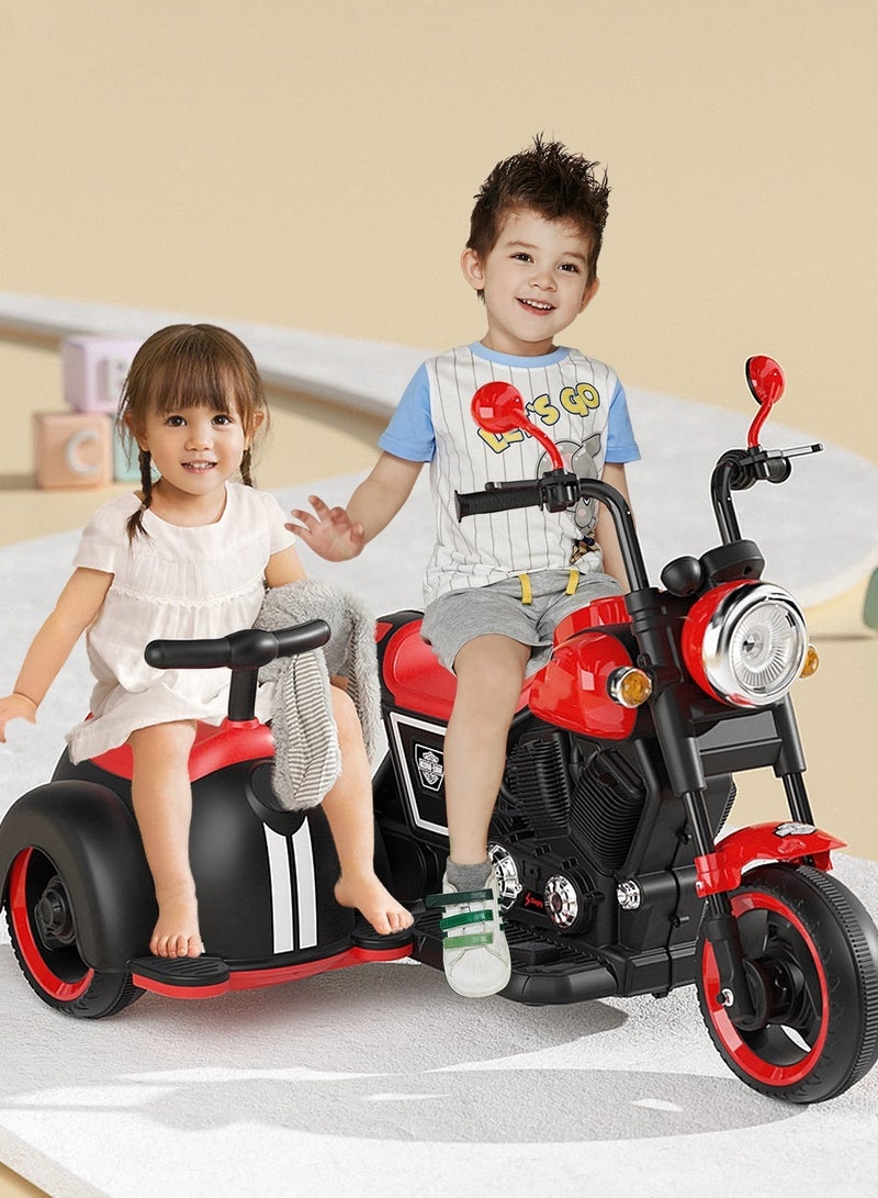 ما بيبي دراجة نارية للأطفال، بطارية 6 فولت تعمل بمحرك مزدوج، سيارة كهربائية للأطفال مع أضواء LED والموسيقى، مع مصابيح أمامية وتخزين للأطفال 3 سنوات + الأولاد والبنات - Image 5