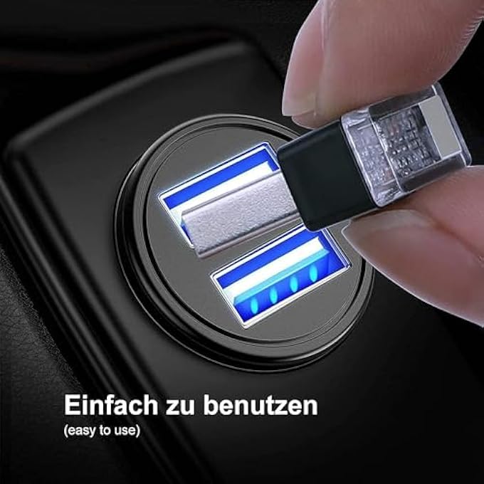 ChicAbode 7 قطع من مصابيح جو LED للسيارة بمنفذ USB مصابيح ليلية صغيرة محيطة داخلية متعددة الألوان طقم إضاءة ديكورية للسيارة والكمبيوتر المحمول والحفلات 7 ألوان - Image 5