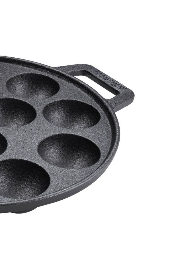 Prestige Prestige Cast Iron Appam Pan 26 CM | Duel Handle Appam Pan | Pre Seasoned Induction Cookware Black - PR48908  - Image 2