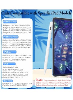Generic Stylus Pen for Apple iPad 2018-2023 with Tilt Sensitivity and Palm Rejection Technology Compatible with Pro 11/12.9 inch Mini 5/6/Air 3/4/5 6/7/8/9/10 - White  - Image 3
