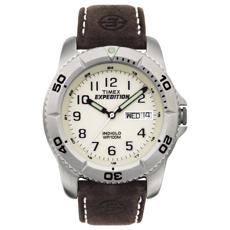 TIMEX ساعة تيمكس للرجال T46681 إكسبيديشن التقليدية بحزام جلد بني - Image 1