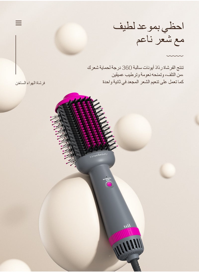 كينسي بيوتي فرشاة تجفيف الشعر بالأيونات السالبة 5 في1، مجموعة فرش احترافية لتجفيف الشعر تتميز بتسخين سريع يصل إلى 30 ثانية، فرشاة تصفيف الشعر بالهواء الساخن تناسب جميع أنواع الشعر للنساء والرجال  - Image 2