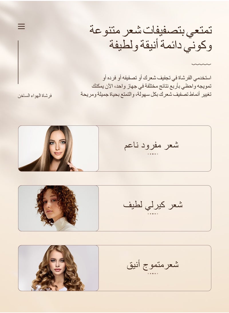 كينسي بيوتي فرشاة تجفيف الشعر بالأيونات السالبة 5 في1، مجموعة فرش احترافية لتجفيف الشعر تتميز بتسخين سريع يصل إلى 30 ثانية، فرشاة تصفيف الشعر بالهواء الساخن تناسب جميع أنواع الشعر للنساء والرجال  - Image 5