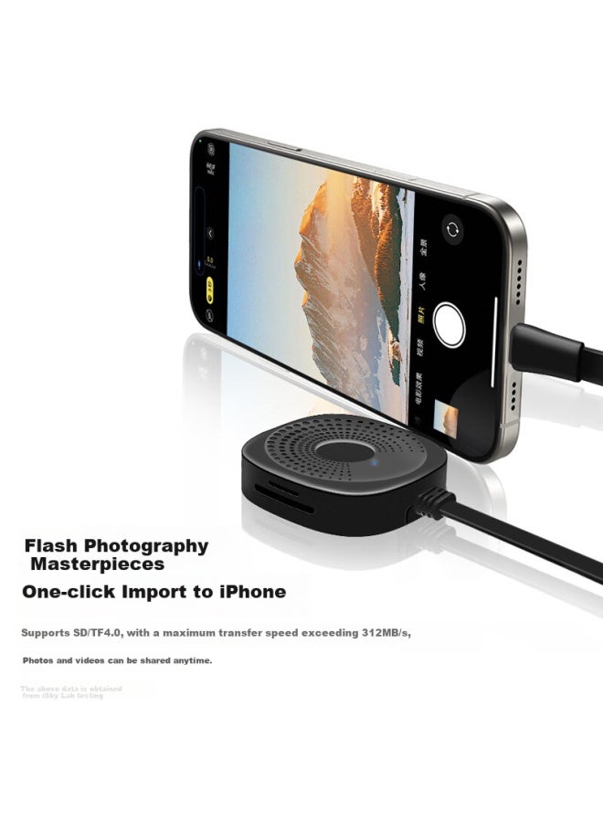 Iskyi Phone 15/16 Promax Phone Card Reader, Magnetic Type-c Four-in 4.0 Sd/tf Expansion Dock, Flash Storage Transfer, Compatible With Apple Phones, Computers, Ipad - Image 2