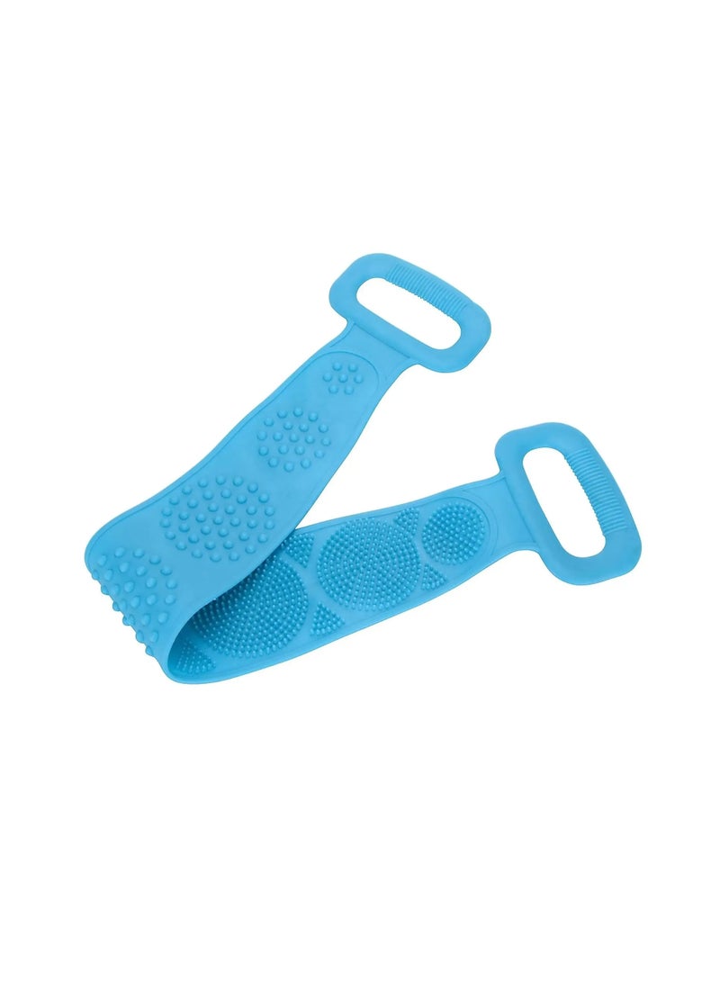 Lichee Silicone Body Back Scrubber Double Side Bathing Brush for Skin Deep Cleaning Massage, Dead Skin Removal Exfoliating Belt for Shower, Easy to Clean (BODY BACK BELT SCRUBBER) 1PCS MAY VERY COLOR - Image 2
