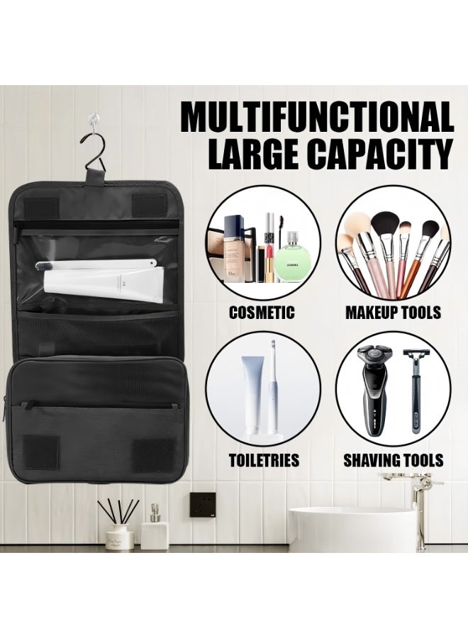 BABONA Waterproof Hanging Toiletry Kit Bag Extra Large Capacity Travel Organizer Bags for Men and Women Durable Waterproof Nylon Makeup Bag for Toiletries,Cosmetics, Brushes (Black) - Image 5