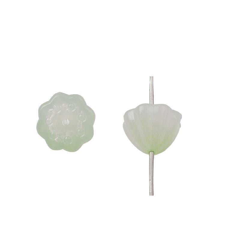 10mm acrylic gradient lotus seed heart straight hole beads DIY handmade necklace loose beads pendant decorative material Gradient Green