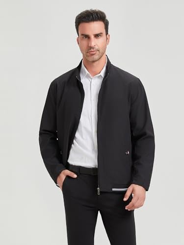 HaoMay Men's Business Casual Full Zip Lightweight Outwear Jackets(Black-S) - Image 3