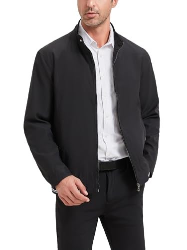 HaoMay Men's Business Casual Full Zip Lightweight Outwear Jackets(Black-S) - Image 1