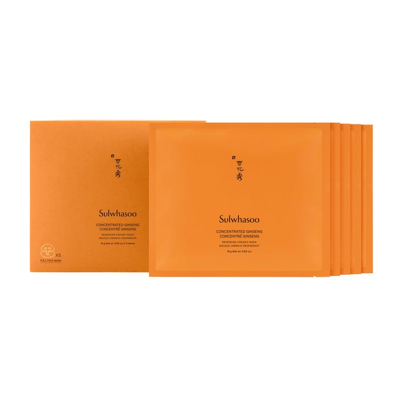 Sulwhasoo Sulwhasoo Concentrated Ginseng Renewing Sheet Mask - Korean Anti-Aging Skincare, Visibly Improves Wrinkles and Firmness, Nourishes, Hydrates & Soothes, Ginseng, Peptides & Squalene
