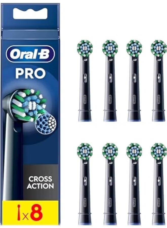 أورال بي رأس فرشاة أسنان كهربائية Oral-B Pro Sensitive Clean، على شكل حرف X وشعيرات ناعمة للغاية لتنظيف لطيف وإزالة البلاك، عبوة من 8 رؤوس فرشاة أسنان، أسود (قد يختلف التغليف) - Image 1
