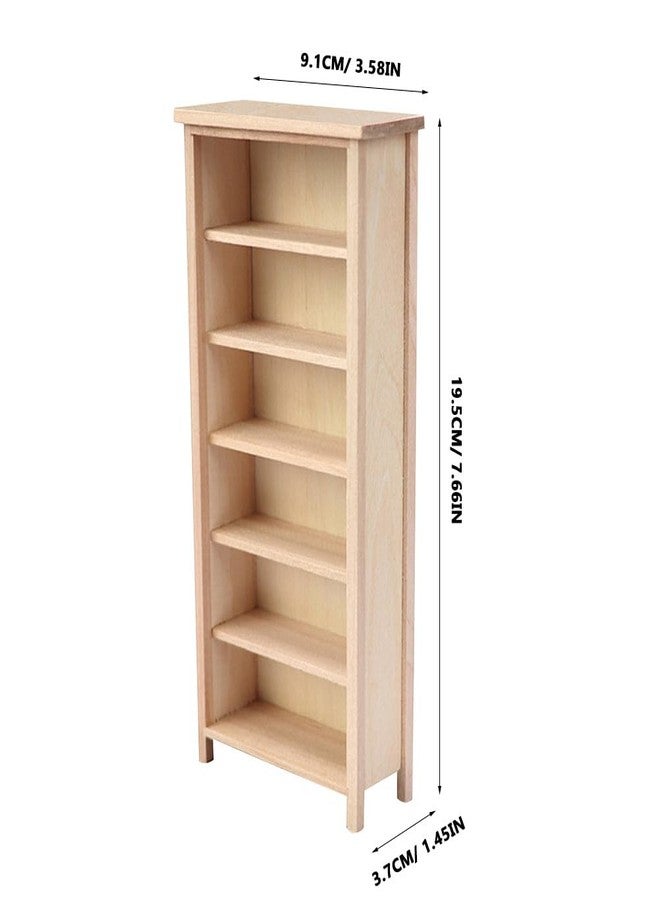 IMIKEYA Dollhouse Bookshelf: 1:12 Miniature Bookshelf Wooden Doll House Storage Cabinet Miniature Dollhouse Furniture Wooden Doll House Book Shelf Decoration Accessories for Home Bedroom - Image 4