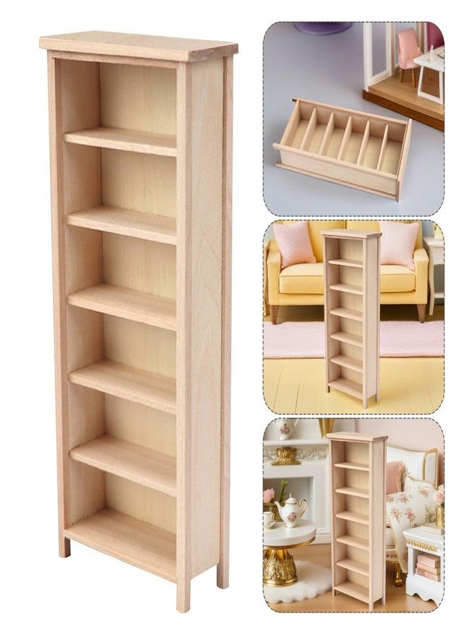 IMIKEYA Dollhouse Bookshelf: 1:12 Miniature Bookshelf Wooden Doll House Storage Cabinet Miniature Dollhouse Furniture Wooden Doll House Book Shelf Decoration Accessories for Home Bedroom - Image 3