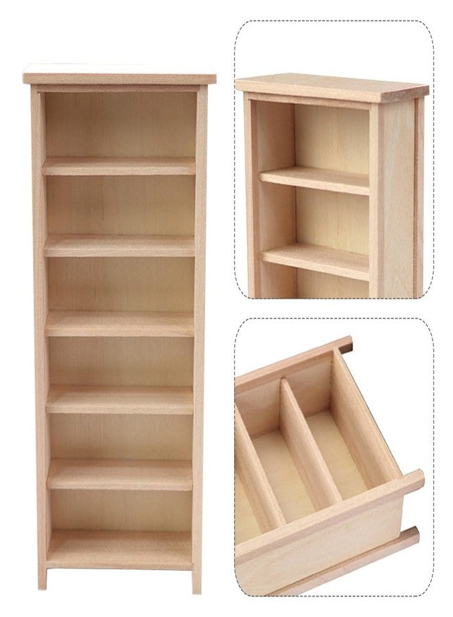 IMIKEYA Dollhouse Bookshelf: 1:12 Miniature Bookshelf Wooden Doll House Storage Cabinet Miniature Dollhouse Furniture Wooden Doll House Book Shelf Decoration Accessories for Home Bedroom - Image 5