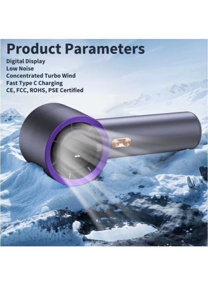 إلترازون High Speed Portable Small Handheld Turbo Fan 5 Speed Personal Fan with Digital Display Compact Handheld Fan Mini Fan with Concentrated Turbo Wind Low Noise Battery Operated Cooling Fan for Travel Home Desk Office Indoor Outdoor Summer Beach Pool Picnic Camping - Image 2