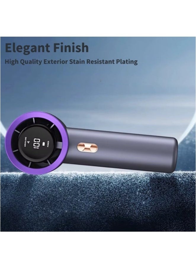 إلترازون High Speed Portable Small Handheld Turbo Fan 5 Speed Personal Fan with Digital Display Compact Handheld Fan Mini Fan with Concentrated Turbo Wind Low Noise Battery Operated Cooling Fan for Travel Home Desk Office Indoor Outdoor Summer Beach Pool Picnic Camping - Image 4